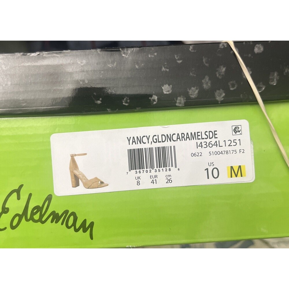 Sam Edelman Yancy Ankle Strap Block Heel Suede Beige Oatmeal Size 10 New - Picture 6 of 6